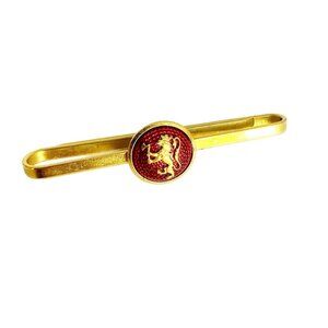 Enamel Lion Crest Tie Bar Or Money Clip True Vintage Man Accessory Gold Tone